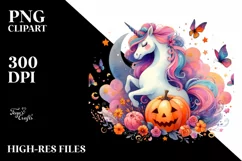 Vibrant Halloween Unicorn | Sublimation Clipart Product Image 3