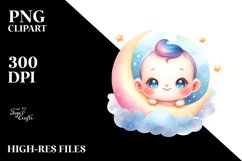 Colorful Watercolor Baby Clipart Product Image 3