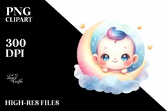 Colorful Watercolor Baby Clipart Product Image 3