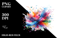 Colorful Brushstroke Splashes PNG Product Image 2