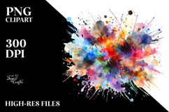 Colorful Brushstrokes White Background PNG Product Image 2