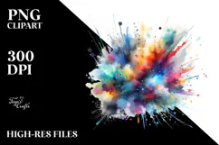 Colorful Brushstrokes White Background PNG Product Image 2