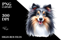 Happy Baby Collie Watercolor PNG Product Image 2