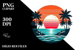 Retro Tropical Sunset PNG Product Image 2