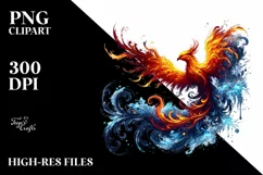 Digital Painting of Phoenix Bird, PNG Product Image 2
