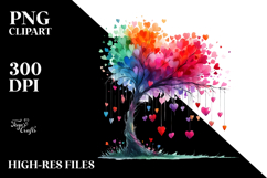 Colorful Tree with Hearts PNG Product Image 2