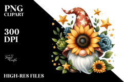 Cute Gnome with Sunflower PNG Product Image 2