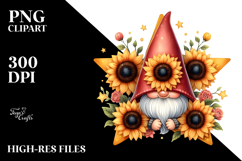 Cute Gnome with Sunflower Frame Product Image 2