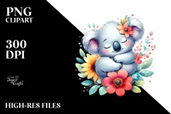 Cute Baby Koala Sleeping | Watercolor Clipart Product Image 3