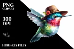 Vibrant Baby Hummingbird with Hat PNG Product Image 2