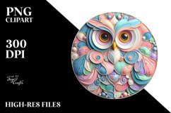 Colorful Metalic Owl in Pastel Colors Product Image 2