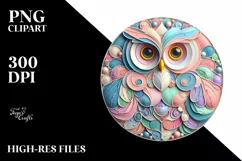 Colorful Metalic Owl in Pastel Colors Product Image 2