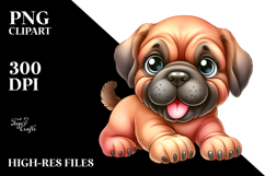 Happy Mastiff Cartoon in Watercolor Product Image 2