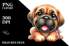 Cheerful Mastiff Cartoon in Watercolor Product Image 2