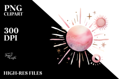 Whimsical Simple Pinkish Sun, PNG Product Image 2