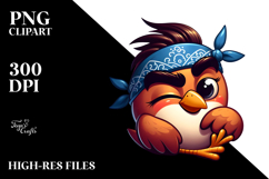 Dramatic Bird with Bandana PNG Product Image 2