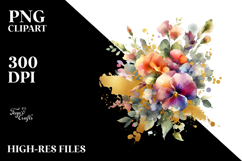 Abstract Colorful Bouquet with Gold Foil Splash Product Image 2