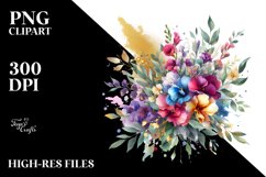 Abstract Colorful Bouquet with Gold Foil Splash Product Image 1