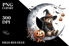 Bear on Moon for Halloween PNG Product Image 2
