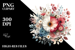 Boho Flower Half Spring Flowers Watercolor Digital Art Product Image 2