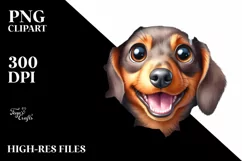 Funny Dachshund Watercolor | Sublimation | Clipart Product Image 3