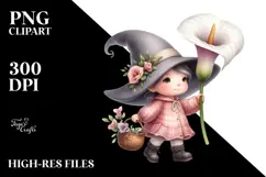 Cute Baby Gnome with Calla Lily PNG Product Image 2