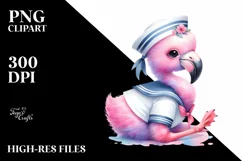 Baby Flamingo Sailor Suit | Clipart Product Image 1