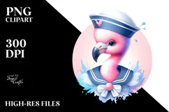 Baby Flamingo Sailor Suit | Clipart Product Image 2