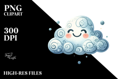 Whimsical Smiling Cloud PNG Product Image 2
