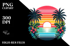 sunset clipart tshirt style, PNG Product Image 2