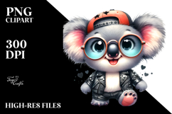 Punk Baby Koala with Hat and Sunglasses PNG Product Image 2