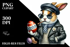 Goofy Bunny with Leather and Hat PNG Product Image 2