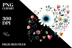 Boho Flower Hearts PNG Product Image 2