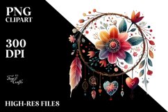 Boho Flower Hearts PNG Product Image 2
