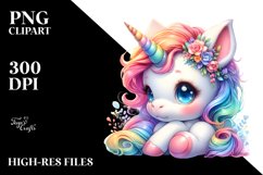Pastel Baby Unicorn | Sublimation | Clipart Product Image 1
