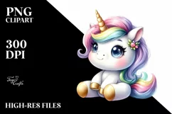 Pastel Baby Unicorn | Sublimation | Clipart Product Image 3