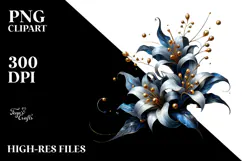 Shiny Lobelia with Golden Insertions PNG Product Image 2