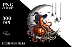 Octopus Halloween Half Moon PNG Product Image 2