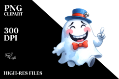 Funny Simple Phantom Watercolor PNG Product Image 2