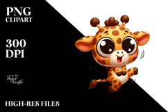 Ridiculously Cute Giraffe in Mid-Air PNG Product Image 2
