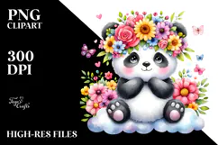 Cartoon-Style Watercolor Panda PNG Product Image 2