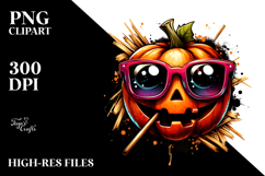 Funny Pumpkin with Sunglasses PNG Product Image 2