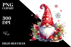 Washed Vibrant Christmas Gnome PNG Product Image 3