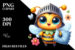 Vibrant Watercolor Goofy Cute Baby Bee PNG Product Image 2