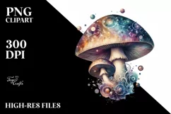 Mystical Celestial Mushroom, High-Res PNG Product Image 3
