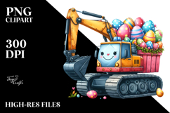 Funny Easter Excavator, PNG Product Image 2