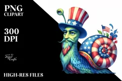 Colorful Snail USA Uncle John Clipart Product Image 3