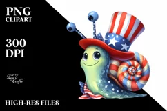Colorful Snail USA Uncle John Clipart Product Image 3
