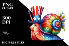 Colorful Snail USA Uncle John Clipart Product Image 3