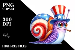 Colorful Snail USA Uncle John Clipart Product Image 3